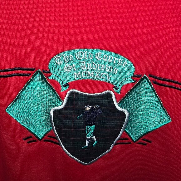 Clan Royal St. Andrews golf course Long Sleeve Sweater - Red - Size S - NWT - Picture 2 of 5